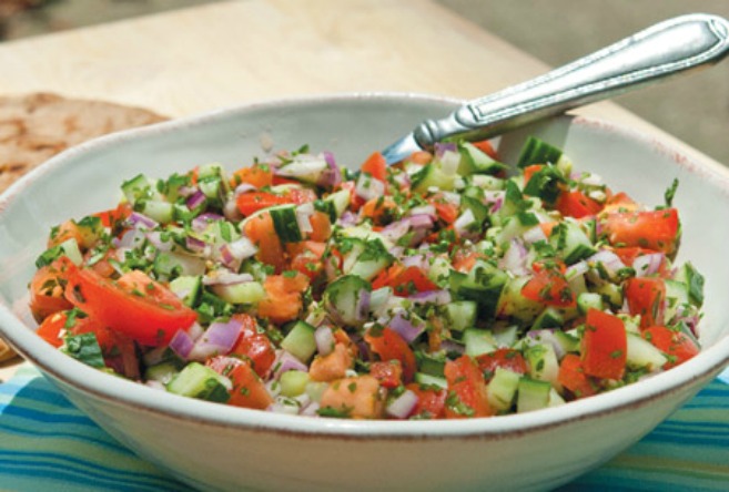 Tomato and Cucumber Fattoush Recipe | Edible Piedmont